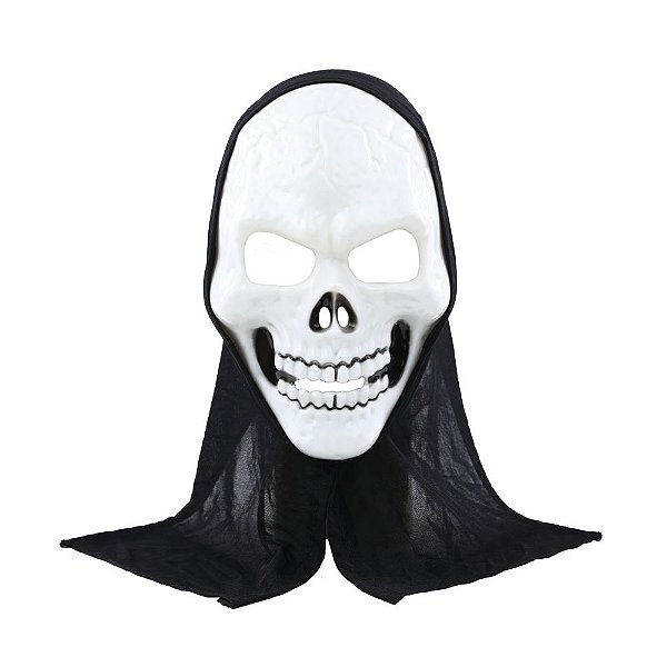 Máscara Caveira Branca e Preta Halloween - 1 Un