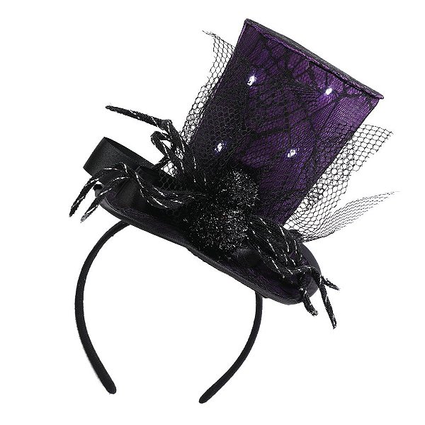 Tiara Chapéu Com Luz Roxo - 1 Un