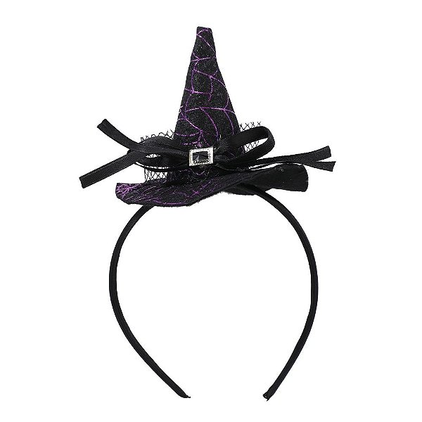 Tiara Chapéu de Bruxa Carola Preto e Roxo - 1 Un