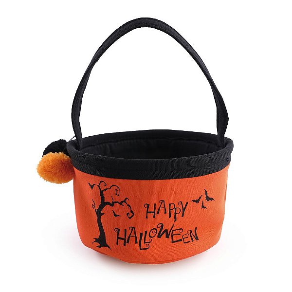 Cestinha Happy Halloween Laranja - 1 Un