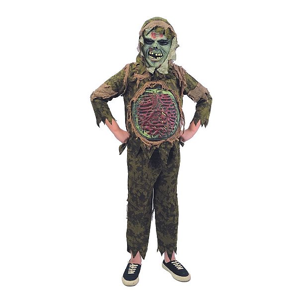Fantasia Halloween Infantil - Zumbi Tayler 4 a 6 anos - 1 Un