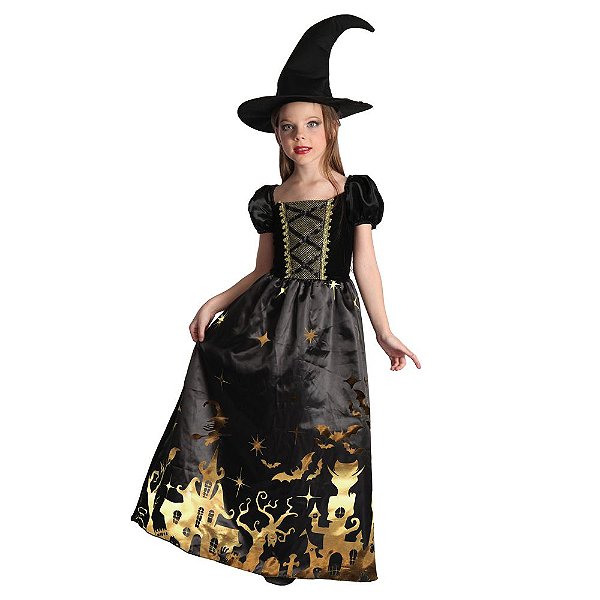 Fantasia Halloween Infantil - Bruxa Sarah G 10 a 12 Anos - 1 Un