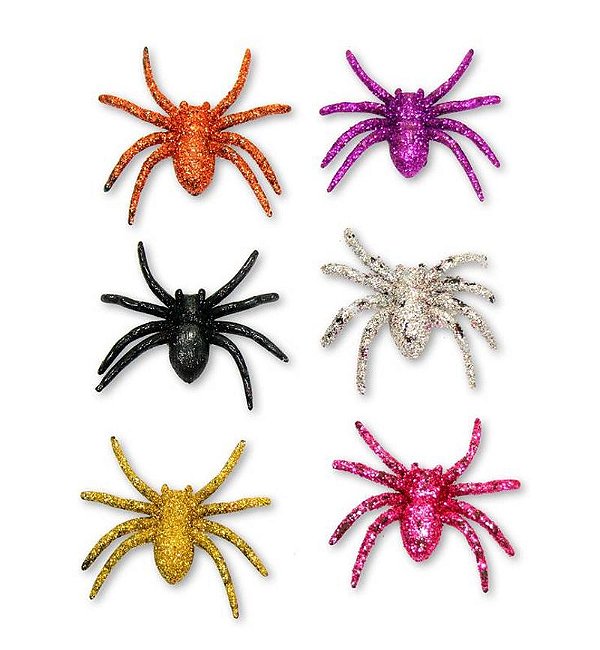 Aranha Halloween Diversos 7,5cm - 6 Un