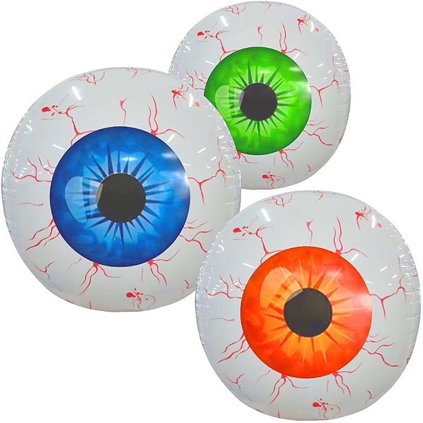 Balão Metalizado Halloween Olhos 4D Sortido - 1 Un