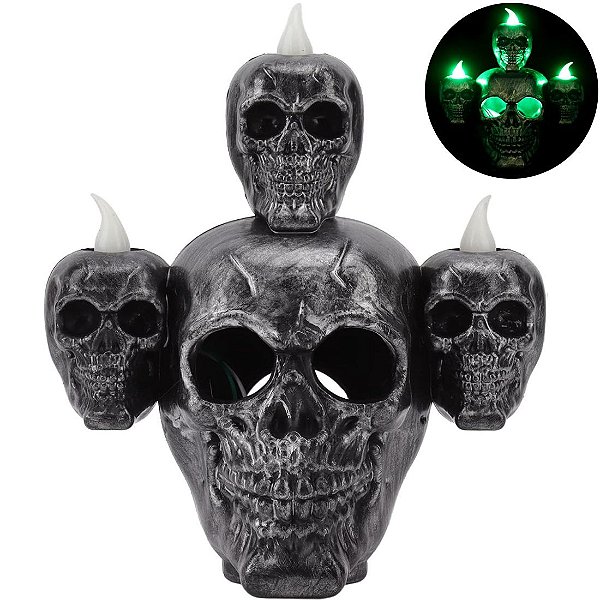 Castiçal Halloween Sortido com Luz e Efeite de Fumaça - 1 Un