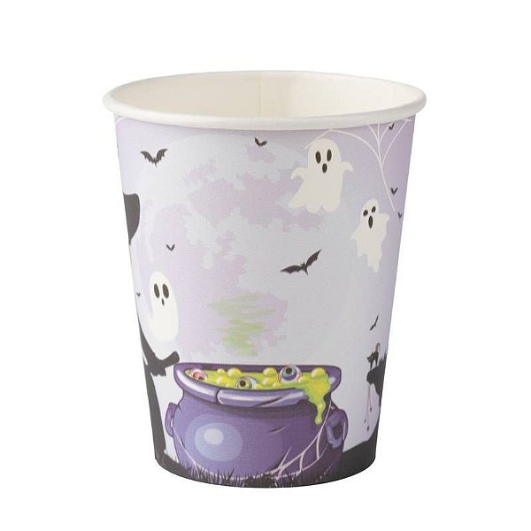 Copo Papel Halloween Bruxa 270ml - 10 Un