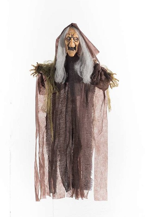 Enfeite Halloween Bruxa Sortido Com Som, Luz e Movimento 70cm - 1 Un