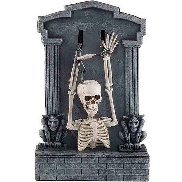 Enfeite Halloween Lápide Com Som, Luz e Movimento 35cm - 1 Un