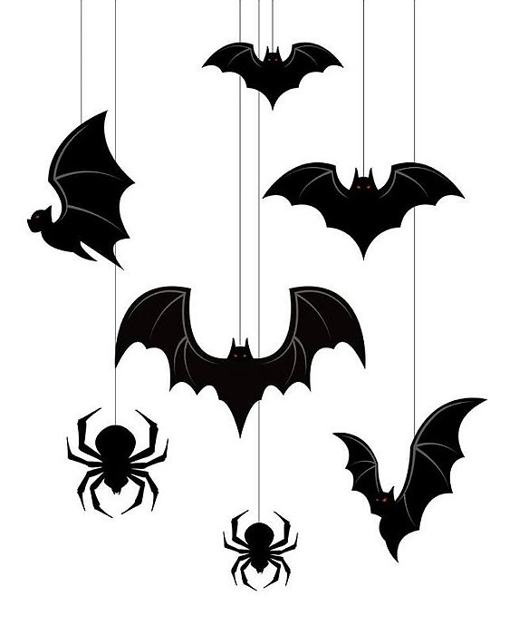 Enfeite Para Pendurar Aranha e Morcego Halloween 1,00 Metro - 1 Un
