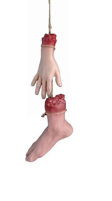 Enfeite Halloween Mão e Pé Pendurados - Kit com 2 Un