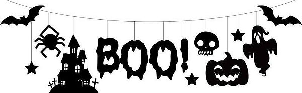 Faixa Halloween de Feltro Boo 1,60 Metros - 1 Un