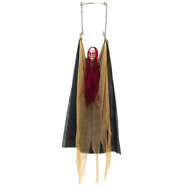 Fantasma Pendurado Halloween Com Luz 1,50 Metros - 1 Un