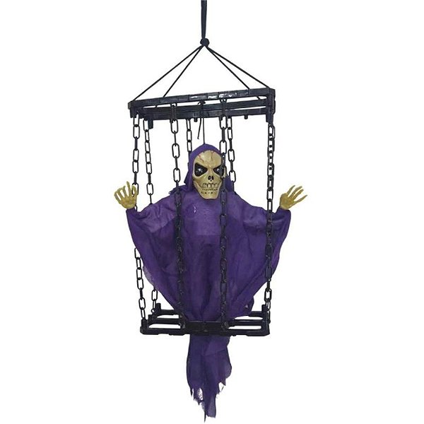 Múmia Fantasma Com Som, Luz e Movimento Halloween 32cm - 1 Un