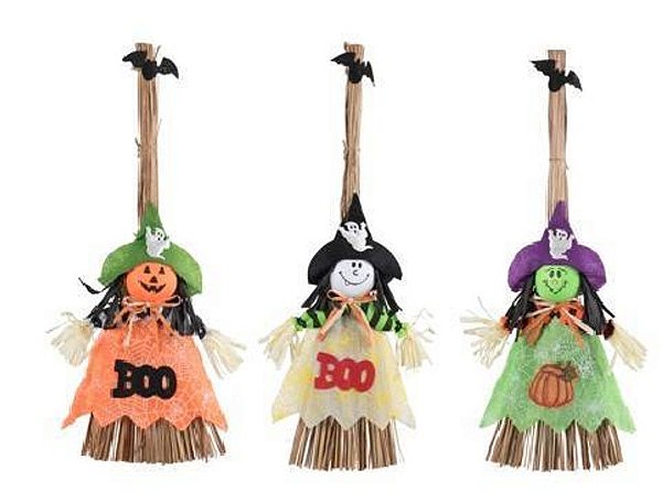 Vassoura Decorativa Halloween Sortido 60cm - 1 Un