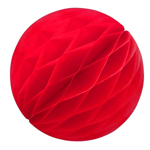 Enfeite de Papel Globo 21cm Vermelho - 1 Un