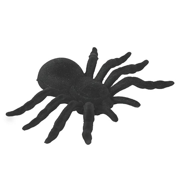 Aranha Decorativa Preta de Camurça P 7x10cm - 2 Un