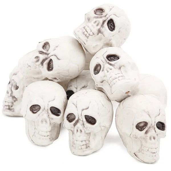 Enfeite Crânios Decorativos Esqueletos 9cm - 12 Un