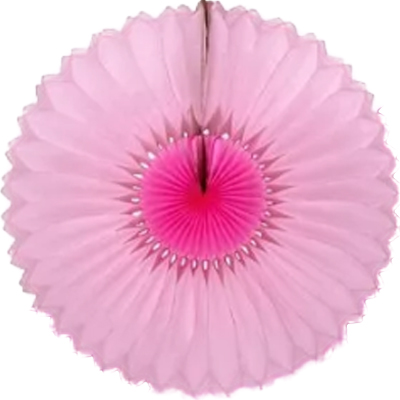 Enfeite de Papel Girassol 42cm Rosa Claro com Rosa Choque - 1 Un