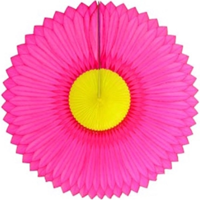 Enfeite de Papel Girassol 42cm Pink com Amarelo - 1 Un