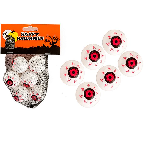 Olho Para Enfeite de Halloween 3cm - 6 Un