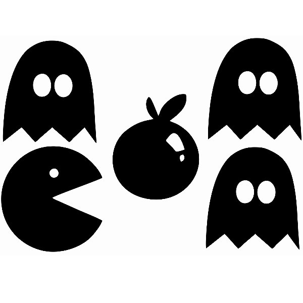 Aplique Artesanal Cartonado Pacman Halloween GG - 5 Un