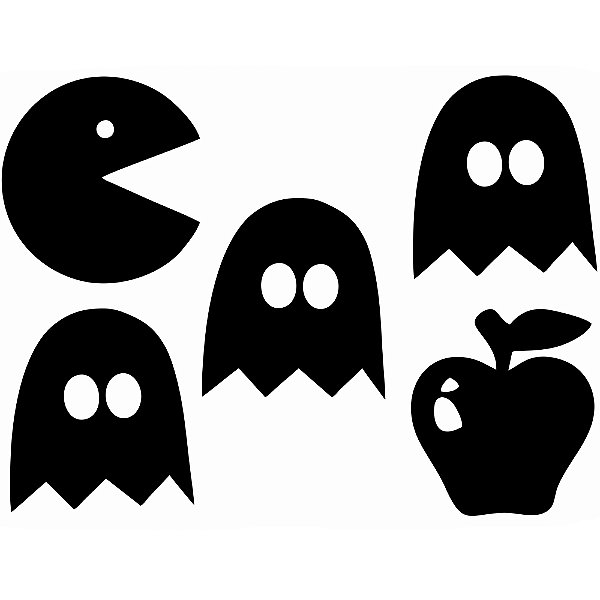 Aplique Artesanal Cartonado Pacman Halloween G - 5 Un