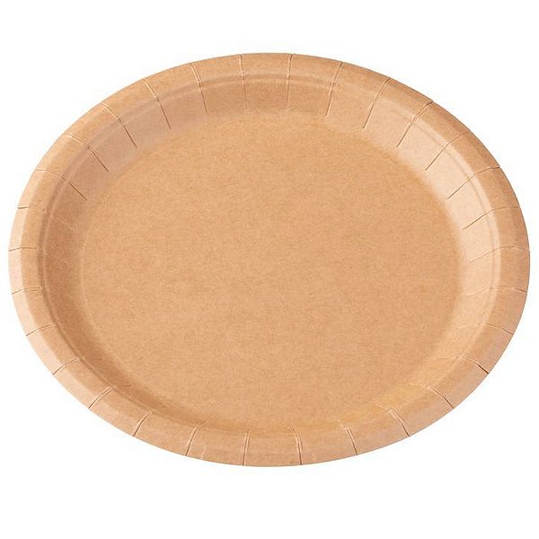 Prato de Papel Kraft 18cm - 10 Un