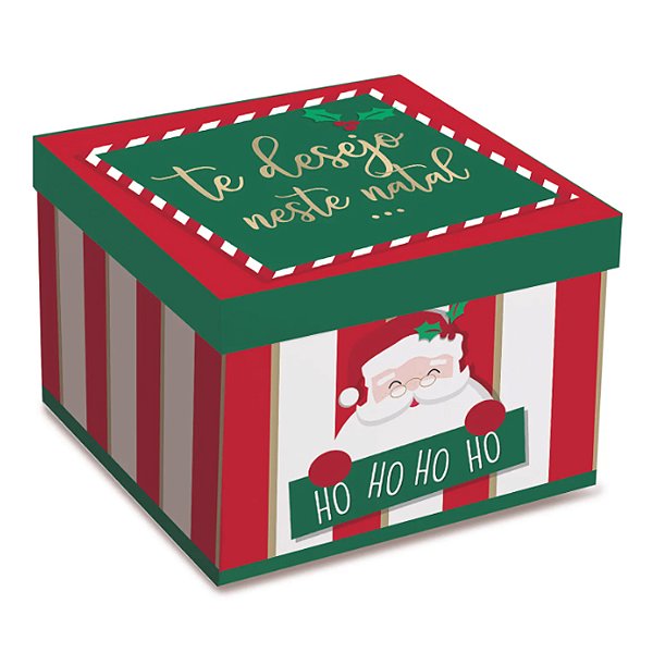 Caixa Surpresa Para 9 Brigadeiros Feliz Natal 13,7x13,7x10cm - 10 Un