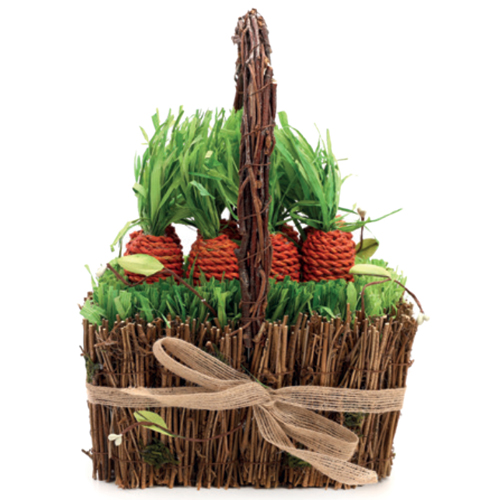 Cesta Decorativa Rustica com Cenoura 32x18x20cm - 1 Un
