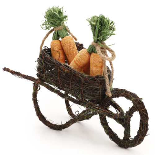 Carriola Decorativa com Cenouras Rustic 24cm - 1 Un