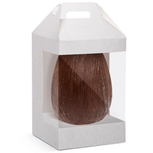 Caixa Maleta Vertical Para Ovo com Visor 350g Branco - 50 Un