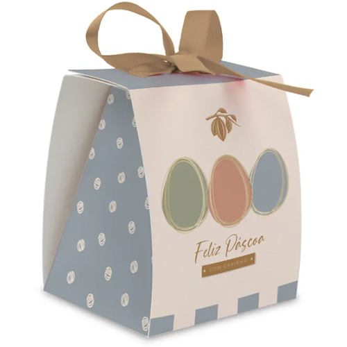 Caixa Doce Laço com Fita Tonal 8x7x9,5cm - 10 Un