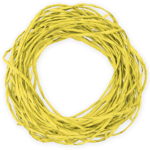 Fio Decorativo de Papel Rústico 7 Metros Liso Amarelo - 1 Un