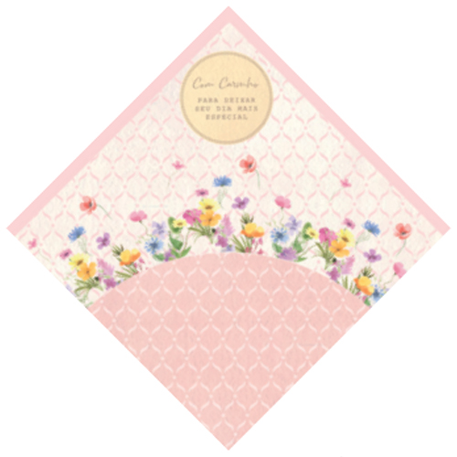 Express Para Ovo Estampado 39x39cm Florens Rosa - 25 Un
