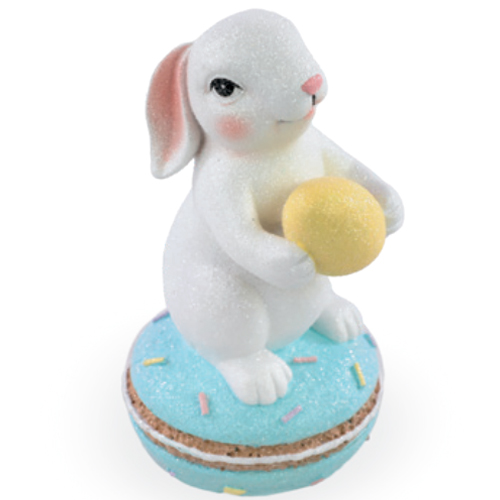 Coelho Decorativo de Resina Macaron e Ovo Patries 16,5cm - 1 Un