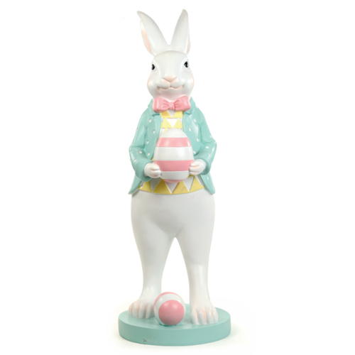Coelho Decorativo de Resina com Ovos Cute Family 80cm - 1 Un