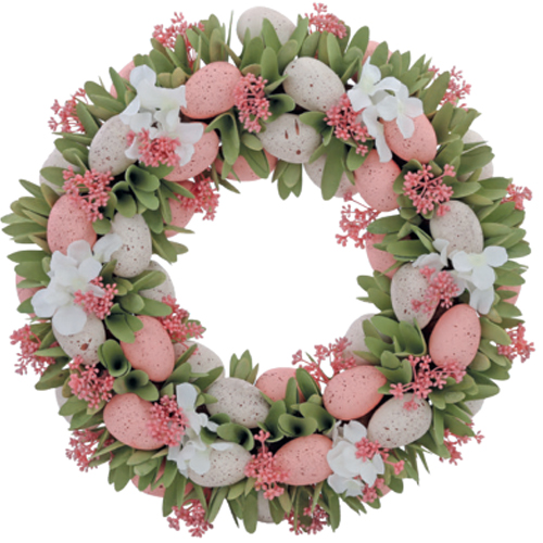 Guirlanda Ovos e Flores Rosa Fondant 45cm - 1 Un