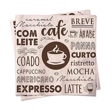 Guardanapo de Papel 32,5x32,5cm O Melhor Café - 20 Un