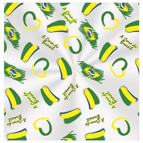 Folha Poli Transparente Nacional 69x89cm Verde e Amarelo - 50 Un