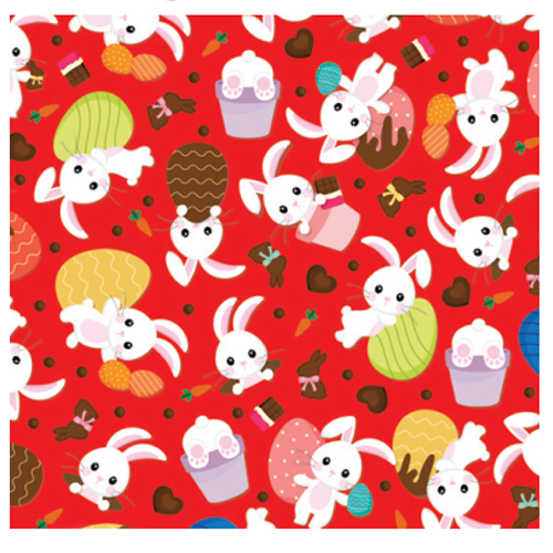Folha Poli Páscoa Metalizado Doce Encanto Vermelho 69x89cm - 25 Un