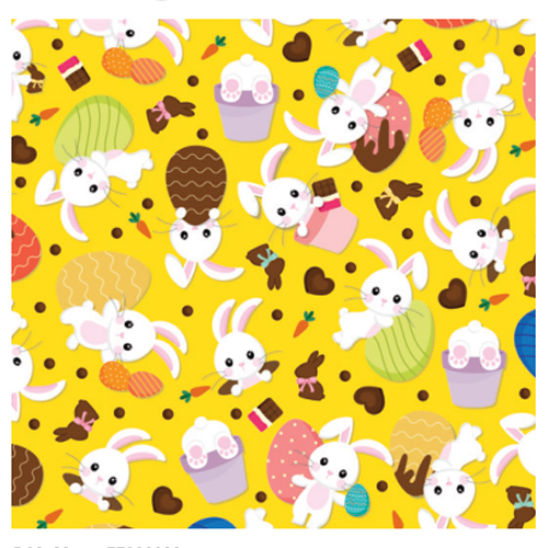 Folha Poli Páscoa Metalizado Doce Encanto Amarelo 69x89cm - 100 Un