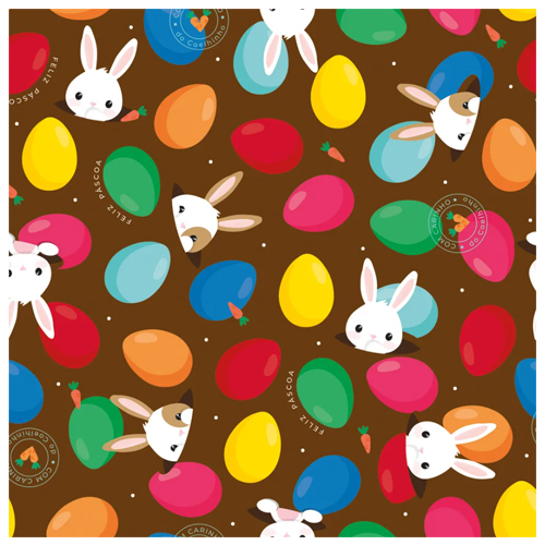 Folha Poli Coelho Sai da Toca Marrom 69x89cm - 25 Un