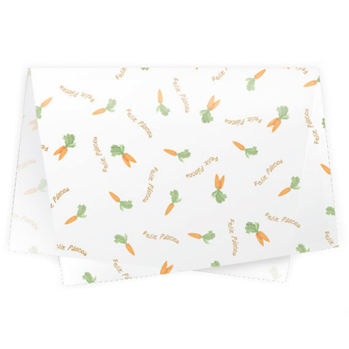 Folha de Papel Seda 49x69cm Cenourinha - 25 Un