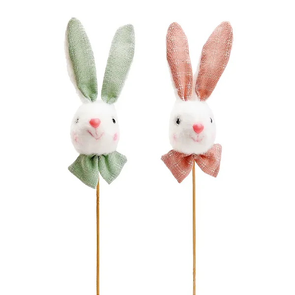 Pick Cabeça Coelho de Pelúcia com Laço Sortido 35cm - 1 Un