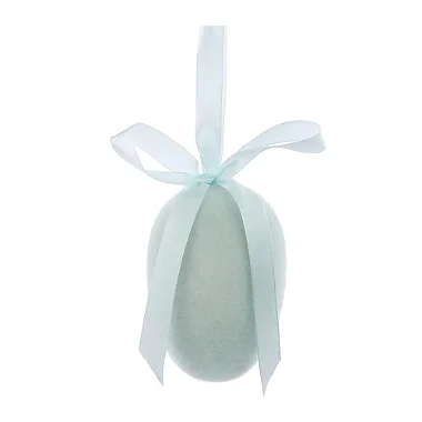 Ovo Decorativo Para Pendurar Flocado Verde Flocked 12,5cm - 1 Un