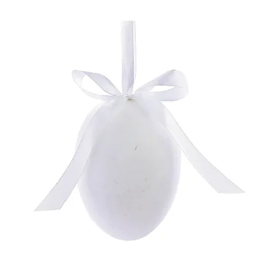 Ovo Decorativo Para Pendurar Flocado Branco Flocked 12,5cm - 1 Un