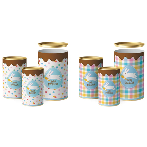Lata Para Ovo Rígida 500g Páscoa Jump Composê 12,5x22 C/12 Un