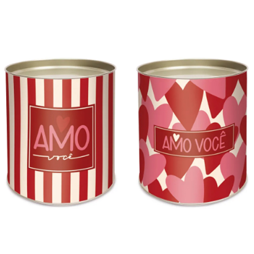 Lata Para Ovo Rígida 350g Páscoa Amo Você Composê 10x18cm - 12 Un
