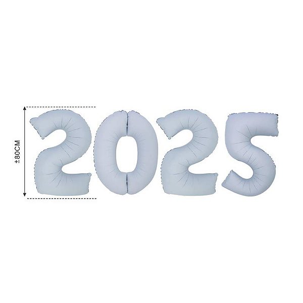 Balão Cromado Fosco 34" 2025 Branco - 1 Un