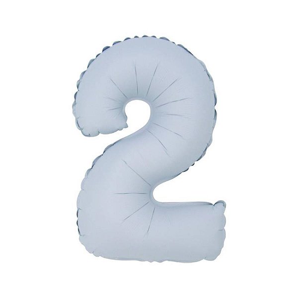 Balão Cromado Fosco com Canudo 16" Branco Número 2 - 1 Un